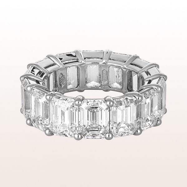 Ring mit Emerald cut Diamanten 14,74ct in Platin