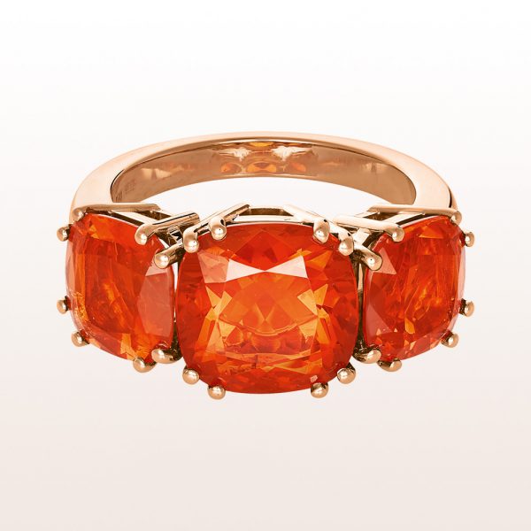 Ring with fire-opals 5,60ct in 18kt rose gold