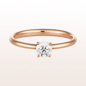 Ring with brilliant cut diamonds 0,41ct in 18kt rose gold