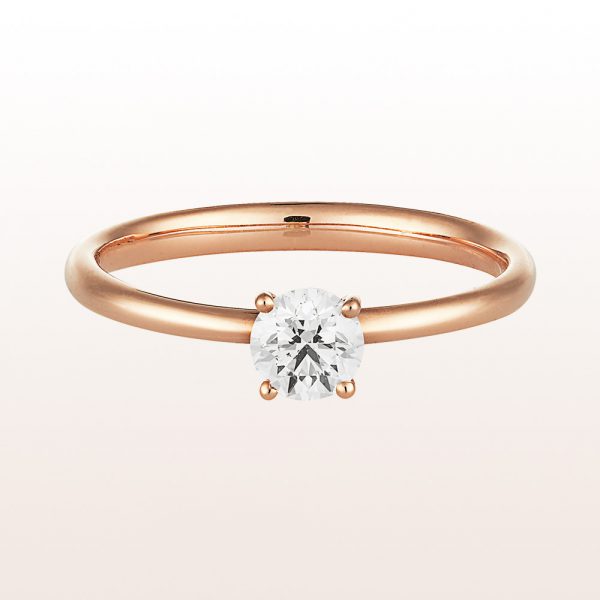 Ring with brilliant cut diamonds 0,41ct in 18kt rose gold