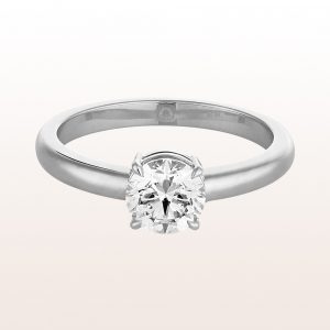 Ring with brilliant cut diamonds 1,00ct in 18kt white gold