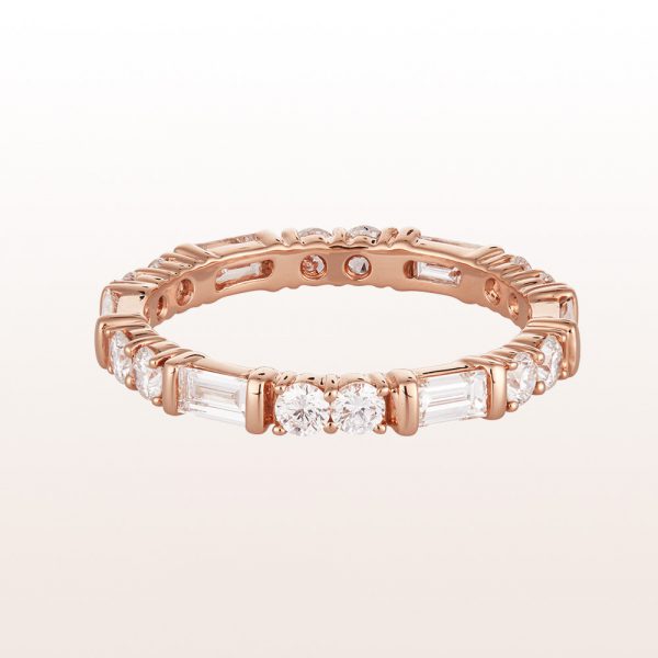 Ring with diamonds 1,36ct in 18kt rose gold