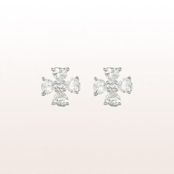 Ohrringe mit Diamanten 3,72ct in 18kt Weißgold