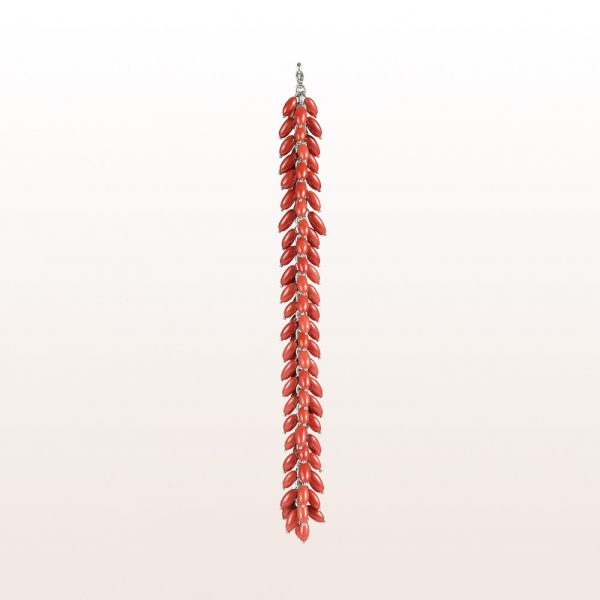 Bracelet with coral in 18kt white gold