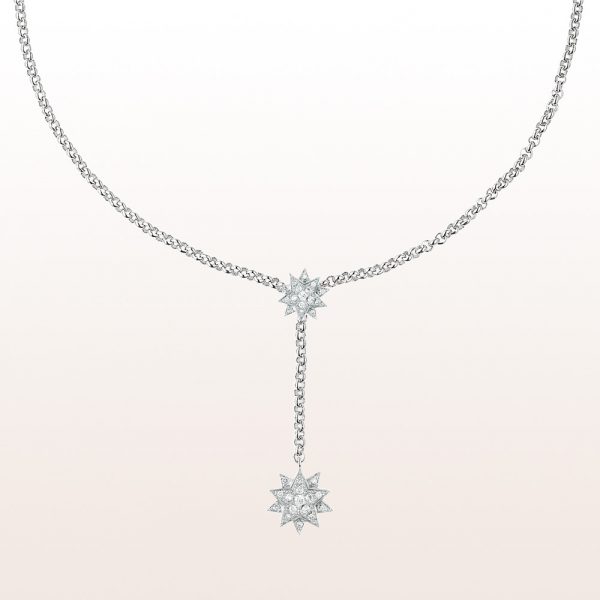 Necklace "Auguste" with brilliant cut diamonds 1,01ct in 18kt white gold