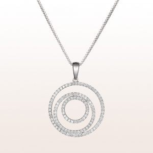 Necklace with brilliant cut diamonds 0,63ct in 18kt white gold