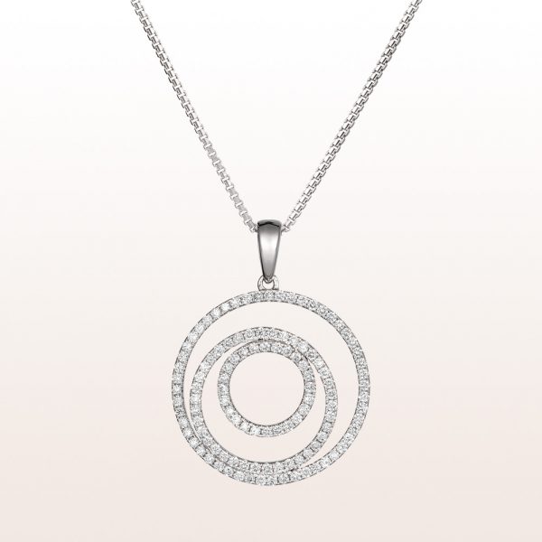 Necklace with brilliant cut diamonds 0,63ct in 18kt white gold