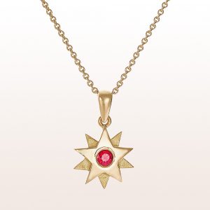 Pendant "Gisela" with ruby 0,13ct in 18kt yellow gold