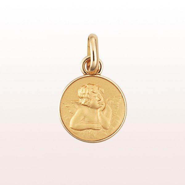 Pendant with 18kt yellow gold guardian angel 