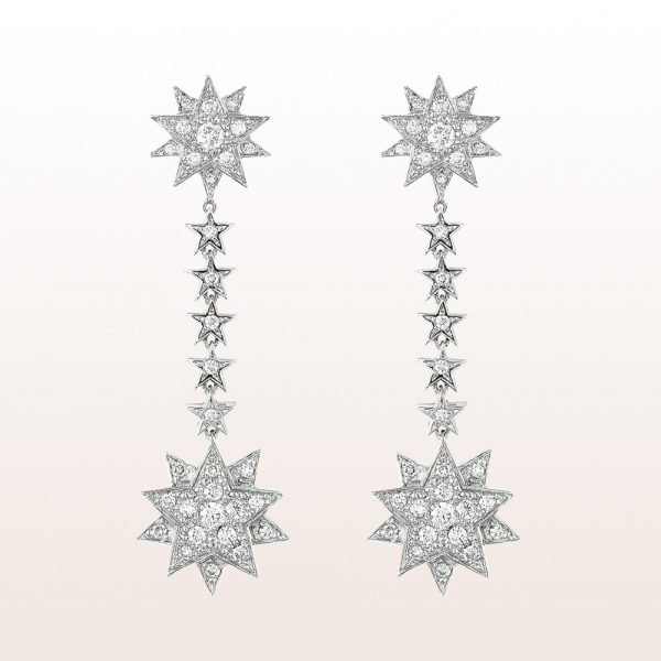 Earrings "Elisabeth" with brilliants 1,28ct in 18kt white gold