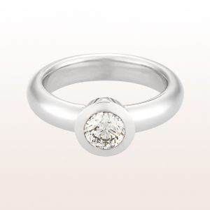Ring with brilliant cut diamonds 0,71ct in 18kt white gold