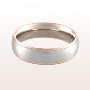 Wedding ring in 18kt white- and rose gold