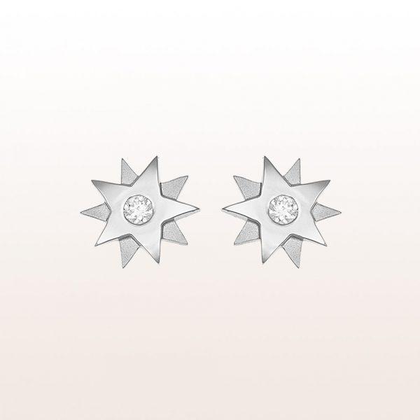 Earrings "Gisela" with 2 brilliants 0,20ct in 18kt white gold