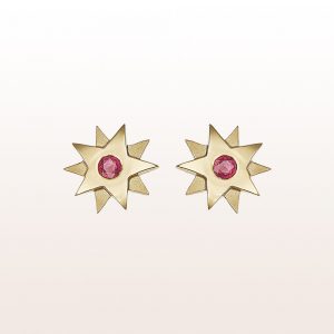 Earrings "Gisela" with rubies 0,26ct in 18kt yellow gold