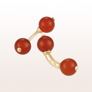 Cufflinks with carnelian in 18kt yellow gold