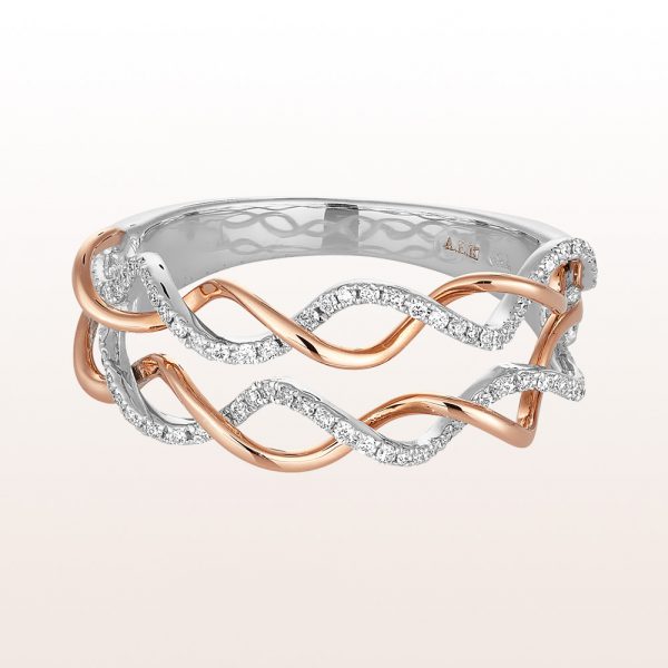 Ring with brilliants 0,20ct in 18kt white- and rose gold