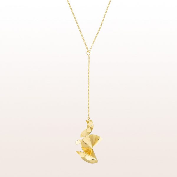 Necklace "Unfold" by designer Ulli Budde in 18kt yellow gold
