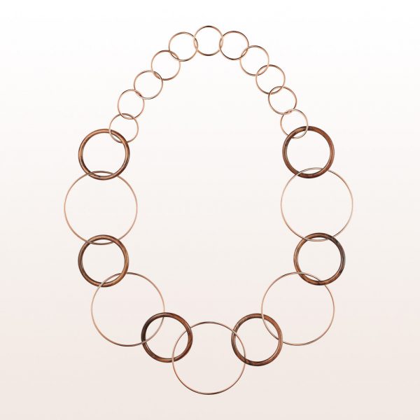 Necklace with rosewood in 18kt rose gold 