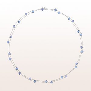 Necklace with tanzanite 12,43ct in 18kt white gold