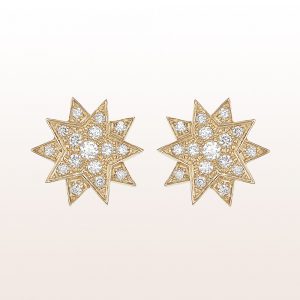 Ear studs "Marie Valerie" with brilliant cut diamonds 0,72ct in 18kt yellow gold