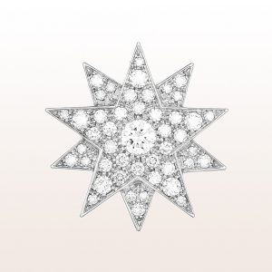 Sisi Stern "Modell 1" mit Brillanten 2,60ct in 18kt Weißgold. Dieser Sisi Stern kann als Brosche, Anhänger und Haarnadel getragen werden.