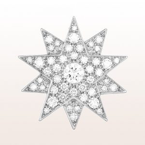 Sisi Stern "Modell 2" mit Brillanten 3,10ct in 18kt Weißgold. Dieser Sisi Stern kann als Brosche, Anhänger und Haarnadel getragen werden.