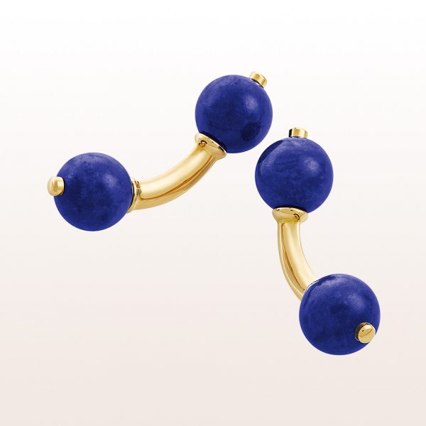 Cufflinks with lapis lazuli in 18kt yellow gold