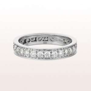 Eternityring with brilliants 1,11ct in 18kt white gold