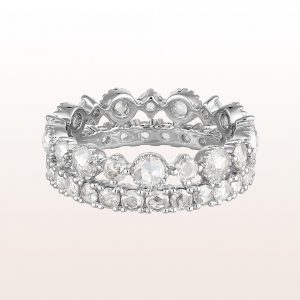 Eternityring with diamonds 1,78ct in 18kt white gold